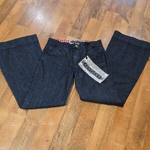Kentucky Dark Blue Savannah Flare Wide Leg Jeans 28